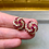 Thumbnail: Vintage 14K Vivid Ruby Diamond Swirl Omega Back Huggie Earrings 4.20ctw