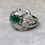 Thumbnail: Vintage 1940’s Platinum Baguette Round Diamond Emerald Cocktail Ring 3.54ctw