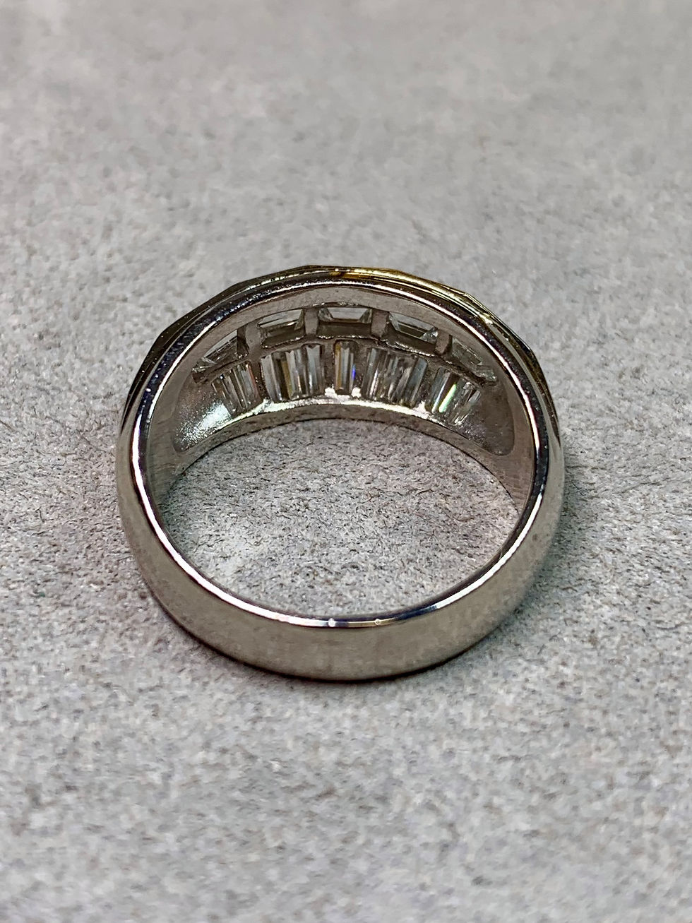 Thumbnail: Estate Platinum Wide Baguette Diamond Cocktail Band Ring 2.60ctw G Vs Sz 6.75