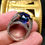 Thumbnail: Estate 18K Pave Diamond Cushion Tanzanite Cocktail Ring 13.25cttw Sz7