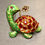 Thumbnail: Vintage 18K Diamond Ruby Enamel En Tremblant Turtle Brooch Pin