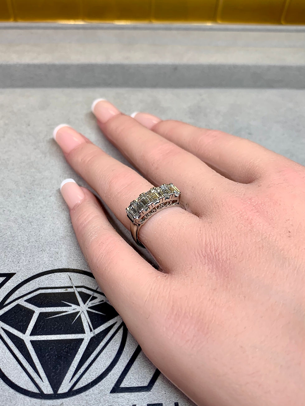 Thumbnail: Estate Platinum 5 Stone Baguette Diamond Anniversary  Band Ring 2.50ctw         