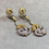 Thumbnail: Contemporary 18K Two Tone Pavé Yellow White Diamond Drop Dangle Earrings 