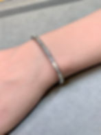Thumbnail: Estate 14K White Gold Princess Cut Diamond Narrow Line Tennis Bracelet 5.25ct 7”
