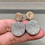 Thumbnail: Estate 18K White Rose Gold Pave Disk Drop Earrings 8.50ctw G Vs