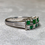 Thumbnail: Estate 50’s Platinum Square Baguette Diamond Emerald Double Row Band Ring G Vs