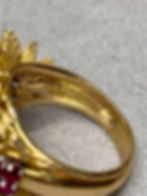 Thumbnail: Vintage 1960’s French 18K Ruby Sapphire & Diamond Floral Bouquet Cocktail Ring