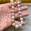Thumbnail: Estate Pastel Multicolored South Sea Pearl Strand Necklace 14K  12.50mm - 15mm