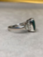 Thumbnail: Estate Platinum Cushion Cut Indicolite Tourmaline Baguette Diamond Ring 8.60ctw
