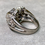 Thumbnail: Vintage 1940’s Platinum Baguette Round Diamond Emerald Cocktail Ring 3.54ctw