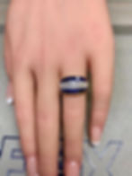 Thumbnail: Bez Ambar 18K Quadrillion Diamond Vivid Blue Sapphire Illusion Set Cocktail Ring