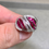 Thumbnail: Estate 18K White Gold Vivid Ruby Diamond Leaf Bypass Cocktail Ring