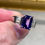 Thumbnail: Estate Platinum Emerald Cut Tanzanite Baguette Diamond 3 Stone Ring  Sz 7.5