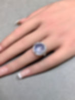 Thumbnail: Antique Deco Platinum Star Sapphire Baguette Diamond Ring 17.50ct GIA No Heat