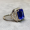 Thumbnail: Estate 14K White Gold Emerald Cut Tanzanite Diamond Cocktail Ring 7.31ctw
