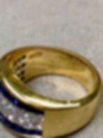 Thumbnail: Bez Ambar 18K Quadrillion Diamond Vivid Blue Sapphire Illusion Set Cocktail Ring