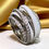 Thumbnail: de Grisogono Allegra 18K White Gold Ceramic Diamond Spiral Cocktail Ring Sz 6.5