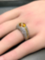 Thumbnail: Estate VALENTE 18K Diamond Yellow Sapphire Cocktail Ring 6.82cttw Sz 7.5