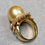 Thumbnail: Estate 18K Large Baguette Diamond Gold South Sea Pearl Cocktail Ring 15mm 3.30ct