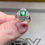 Thumbnail: Estate Square Emerald Baguette Round Diamond Cocktail Ring - TOP COLOR Sz 7