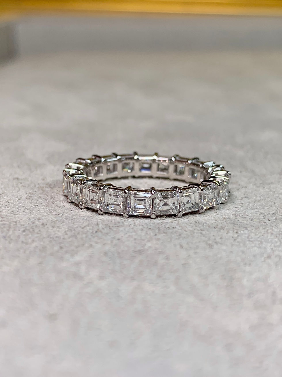 Thumbnail: Estate Platinum Carré Cut Square Diamond Eternity Band 3.78ctw F VS1 Sz 6.25
