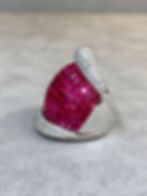 Thumbnail: Estate 18K Invisible Set Ruby Pavé Diamond Wide Dome Cocktail Ring 10.80ctw