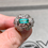 Thumbnail: Vintage 1940’s Platinum Baguette Round Diamond Emerald Cocktail Ring 3.54ctw