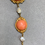 Thumbnail: Antique Art Nouveau 18K Floral Motif Cabochon Pink Coral Pearl Y - Drop Necklace