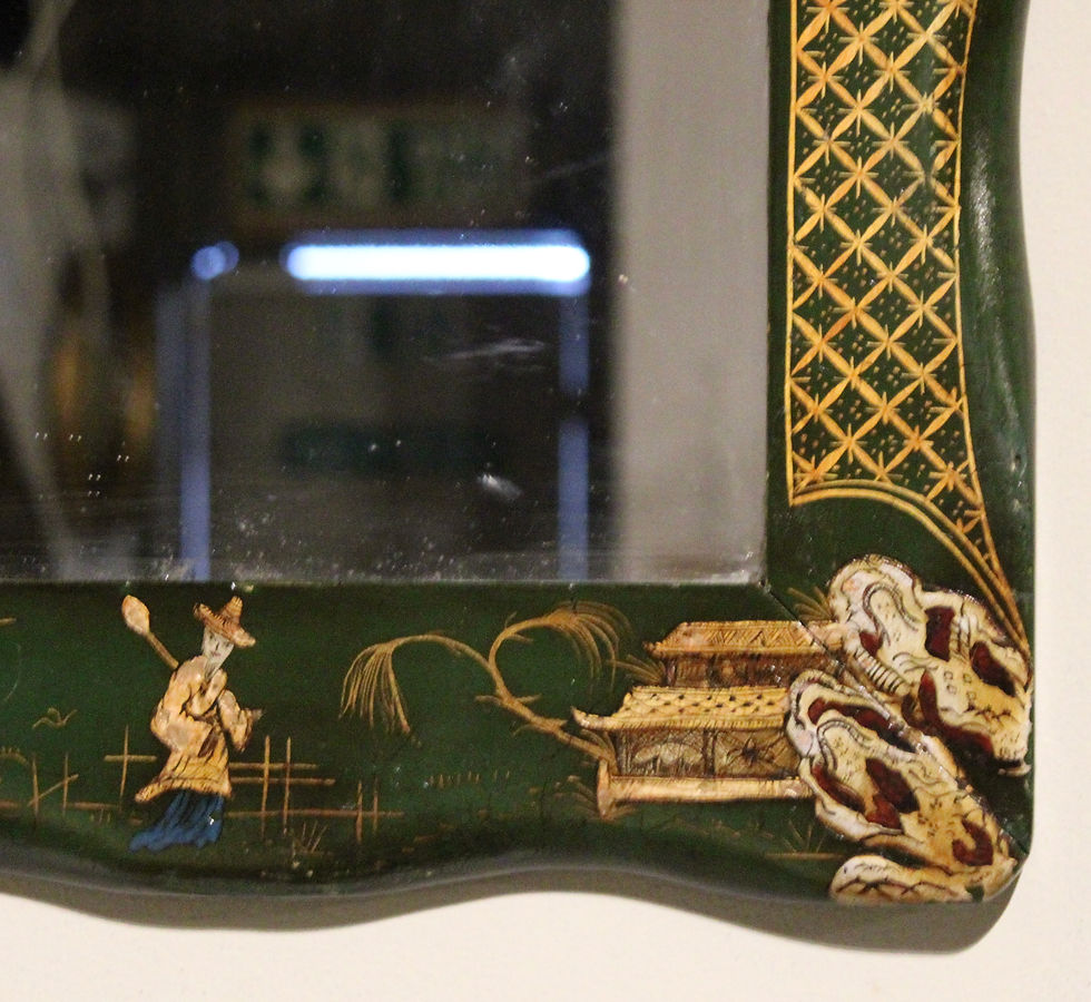 Thumbnail: Pair of Green Chinoiserie Mirrors