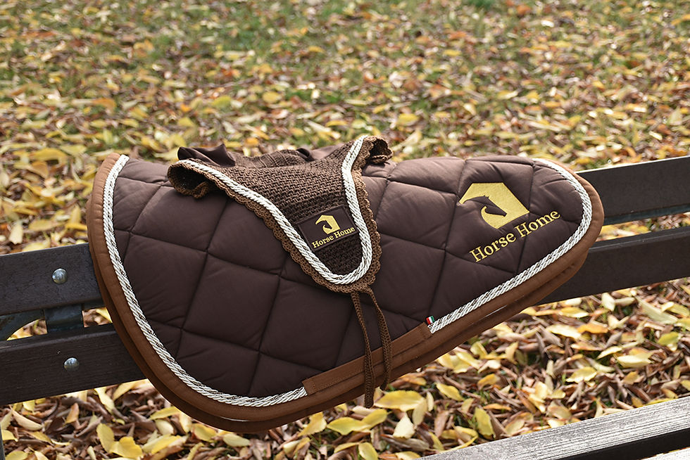 Miniature : Sottosella LoveHorses a rombo personalizzato colore marrona