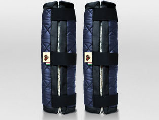 Horse wearing LoveHorses Therapeutic Bioceramic Boots for tendon and joint protection