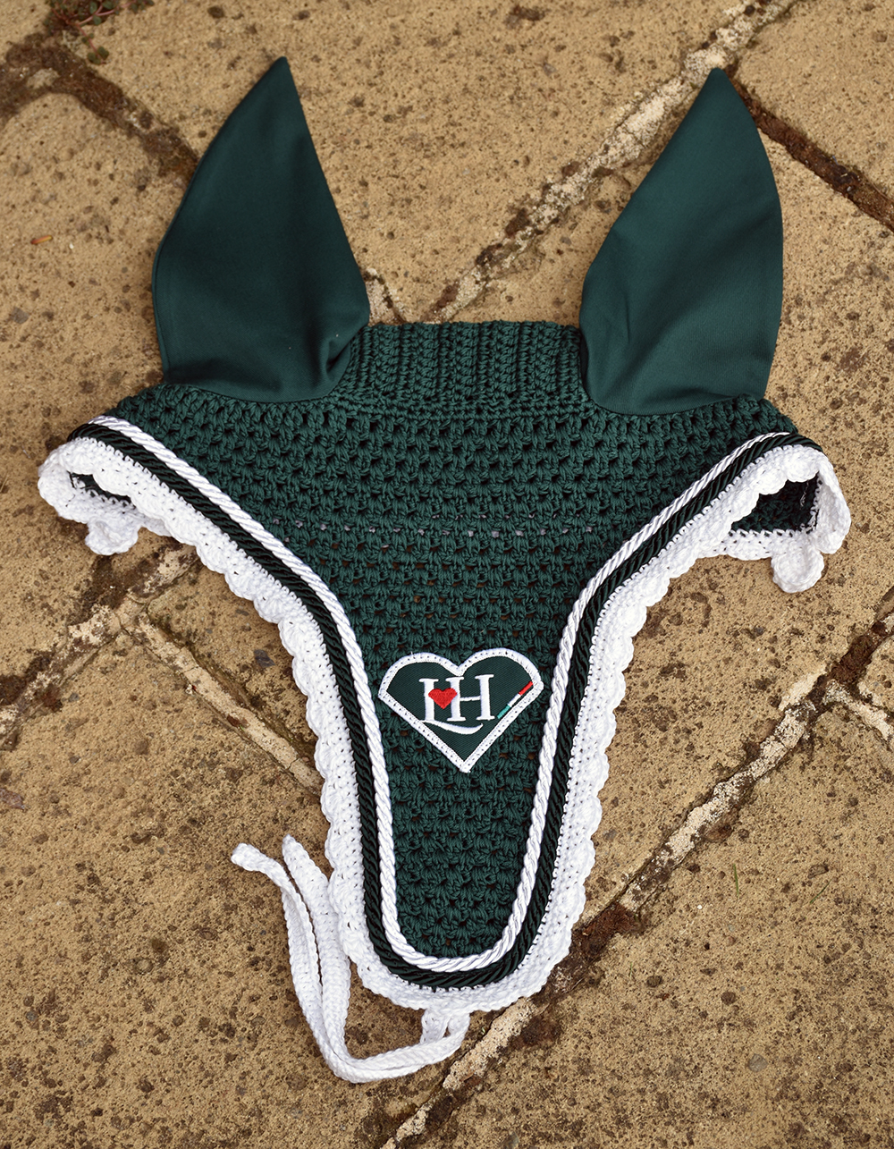 Cuffietta LoveHorses fatta a mano ad uncinetto modello "long"