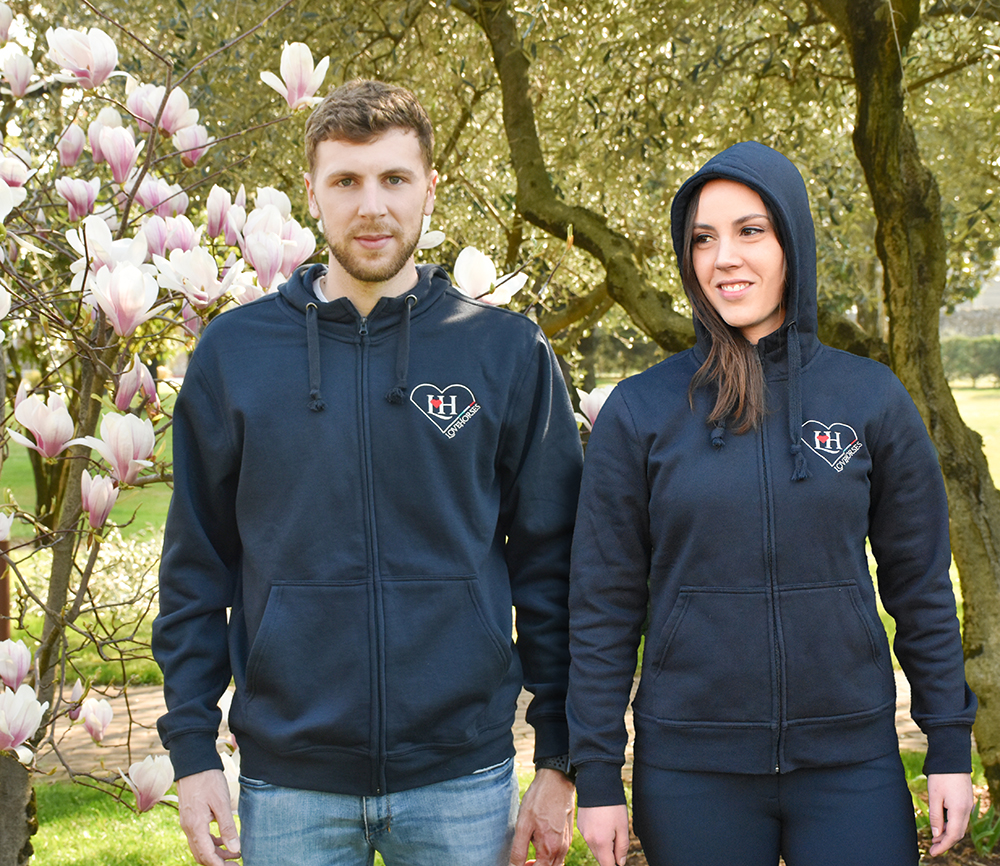 Felpa comoda e pratica LoveHorses, ideale per montare e per le attività in scuderia