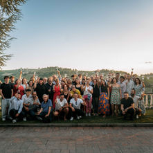 Un brindisi con tutti i collaboratori dell'Enoteca Regionale del Barbaresco