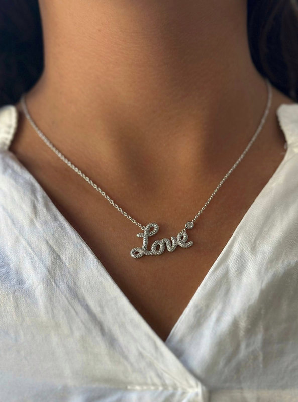 שרשרת love כסף אמיתי