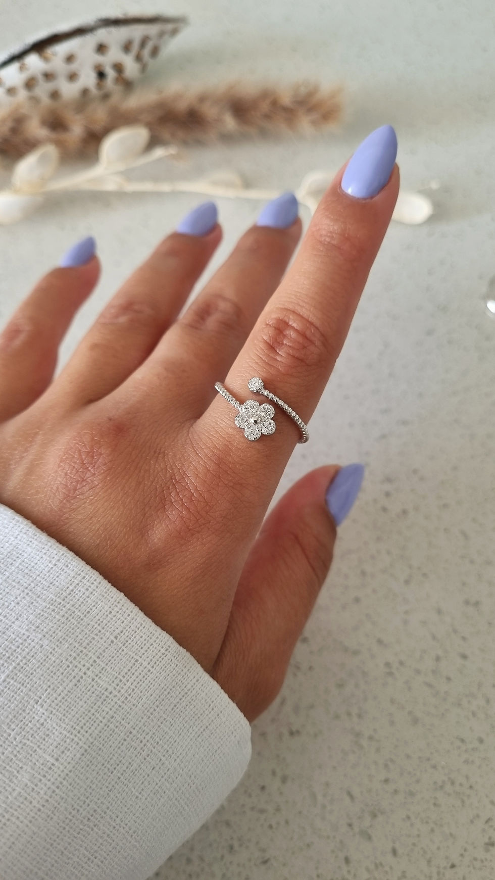 טבעת פרח ספירלה 