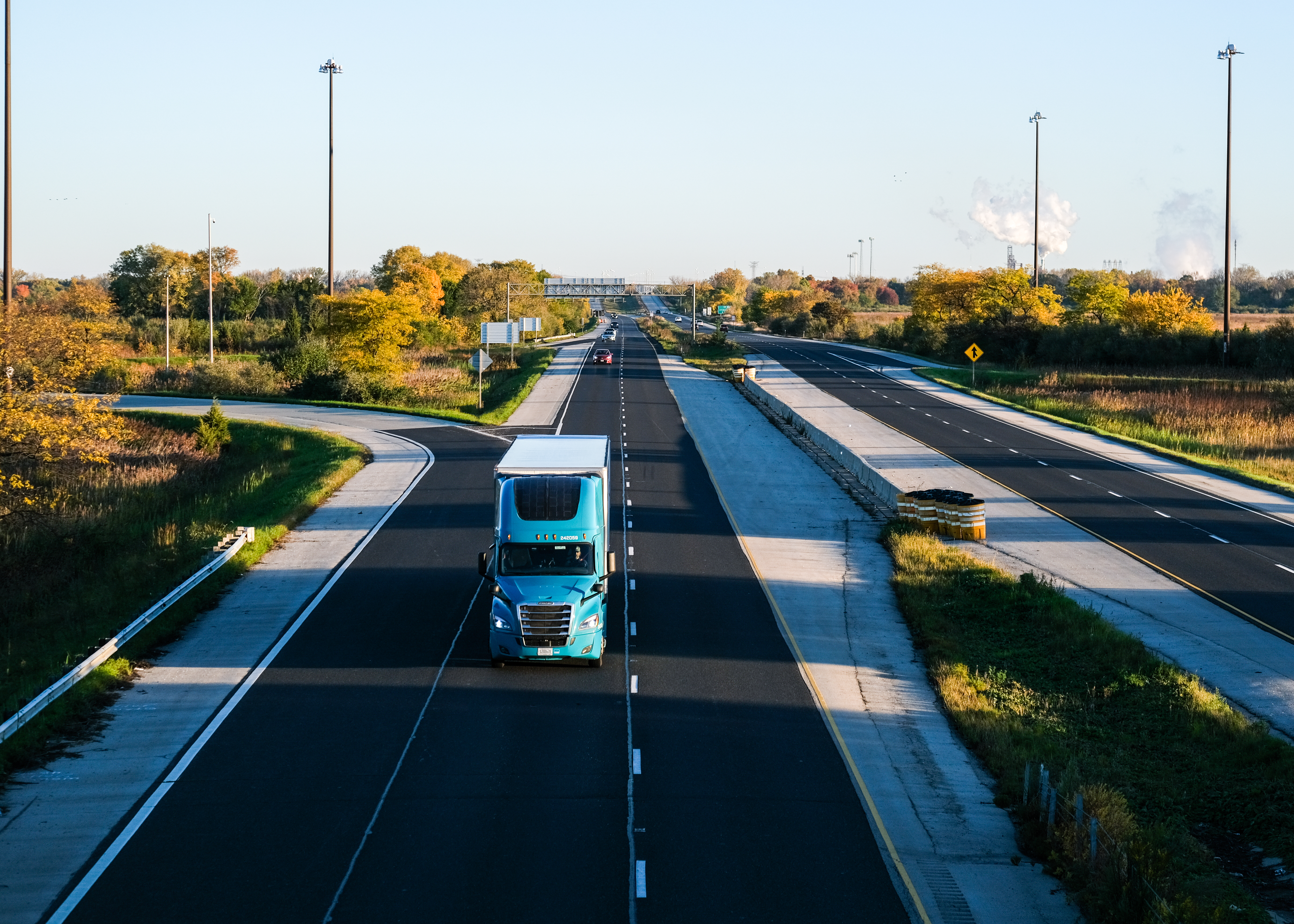 GP Transco truck on highway