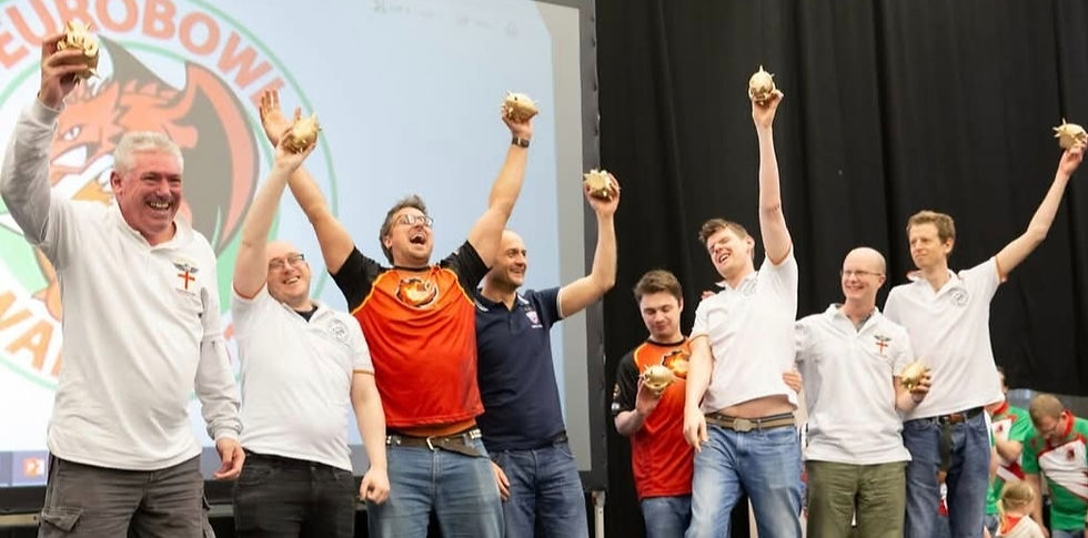 Team England, triumphant in victory at Eurobowl in Wales in 2018. Pipey third from right.