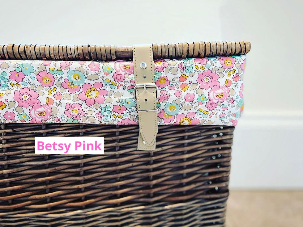 Thumbnail: wicker basket with betsy liberty fabric