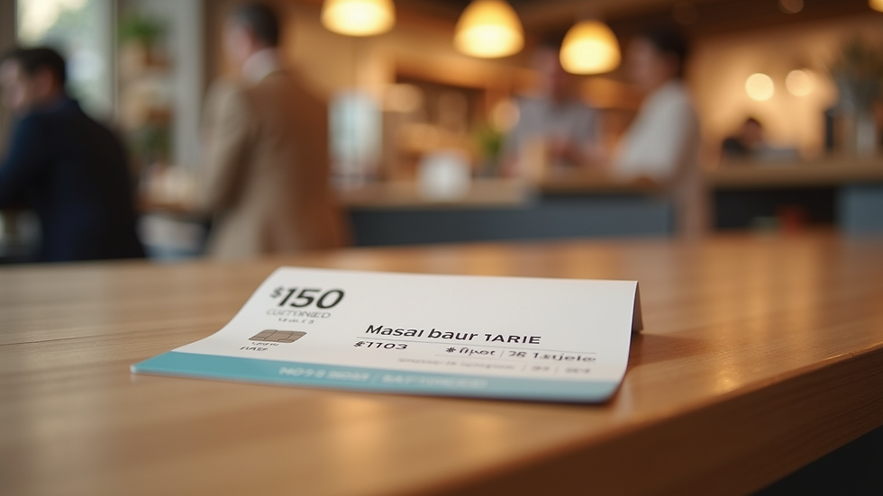 close-up view of customer loyalty card on wooden table
