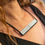 Thumbnail: Élan Bar White Glass Mosaic Necklace