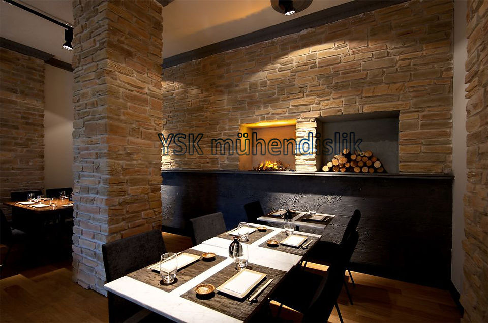 salon şömine taş duvar kaplama