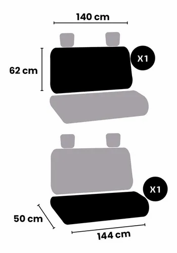 Miniatura: Cubre Asientos Universales Momo Black And Grey (Juego Completo)