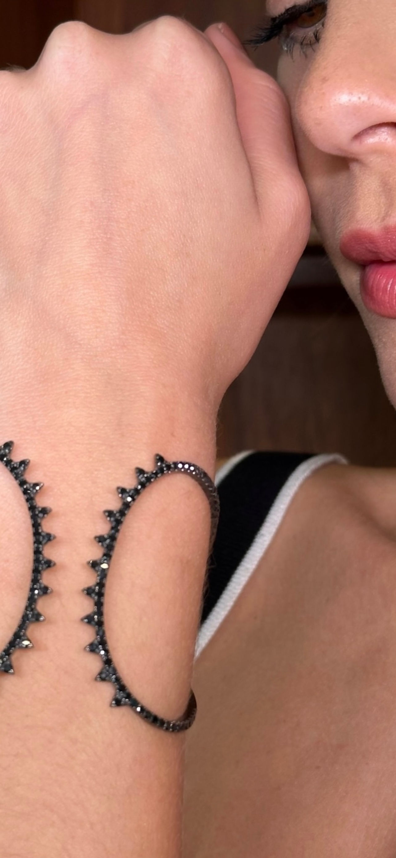 Pulseira em ródio negro e diamantes negros