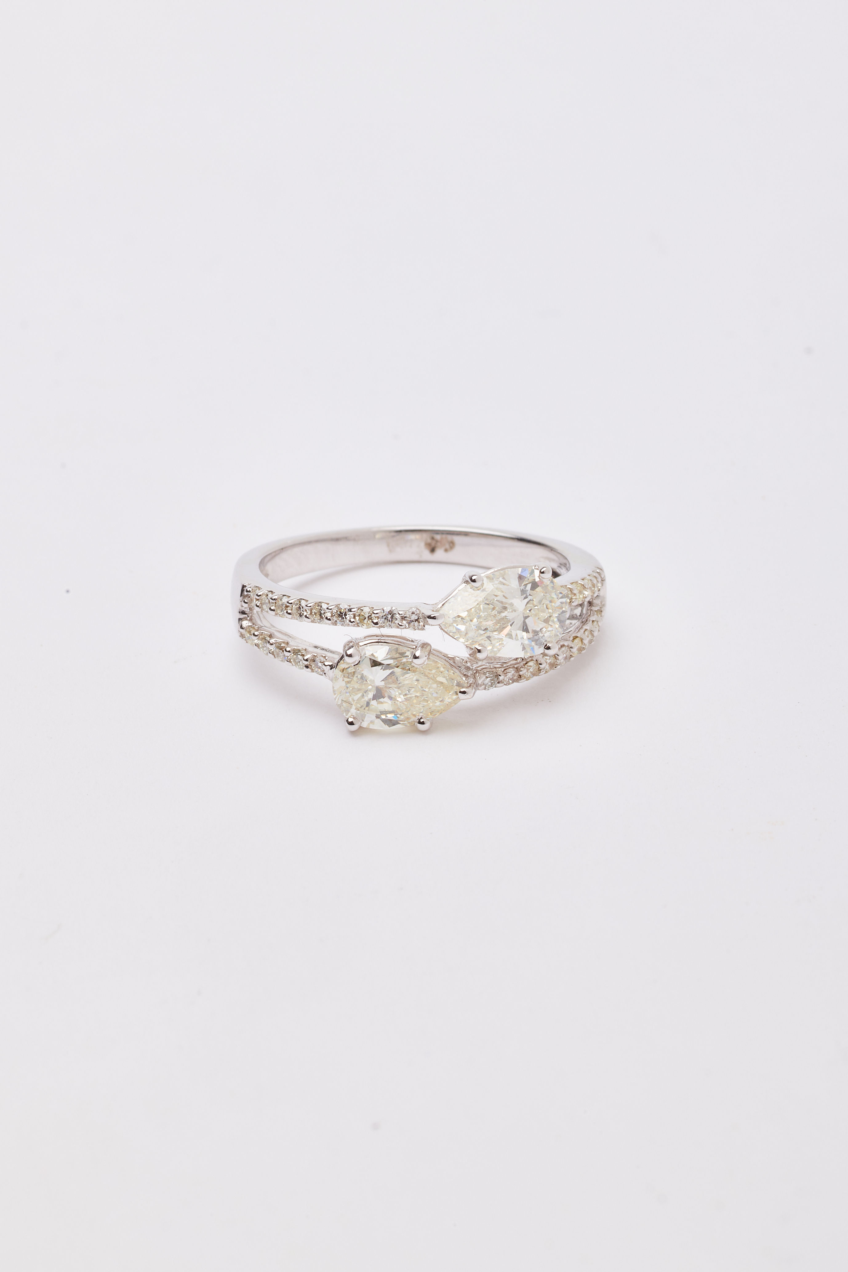 Anel gotas diamantes