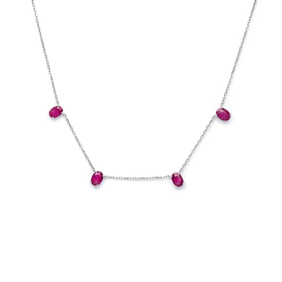 White Gold Necklace with Rubies