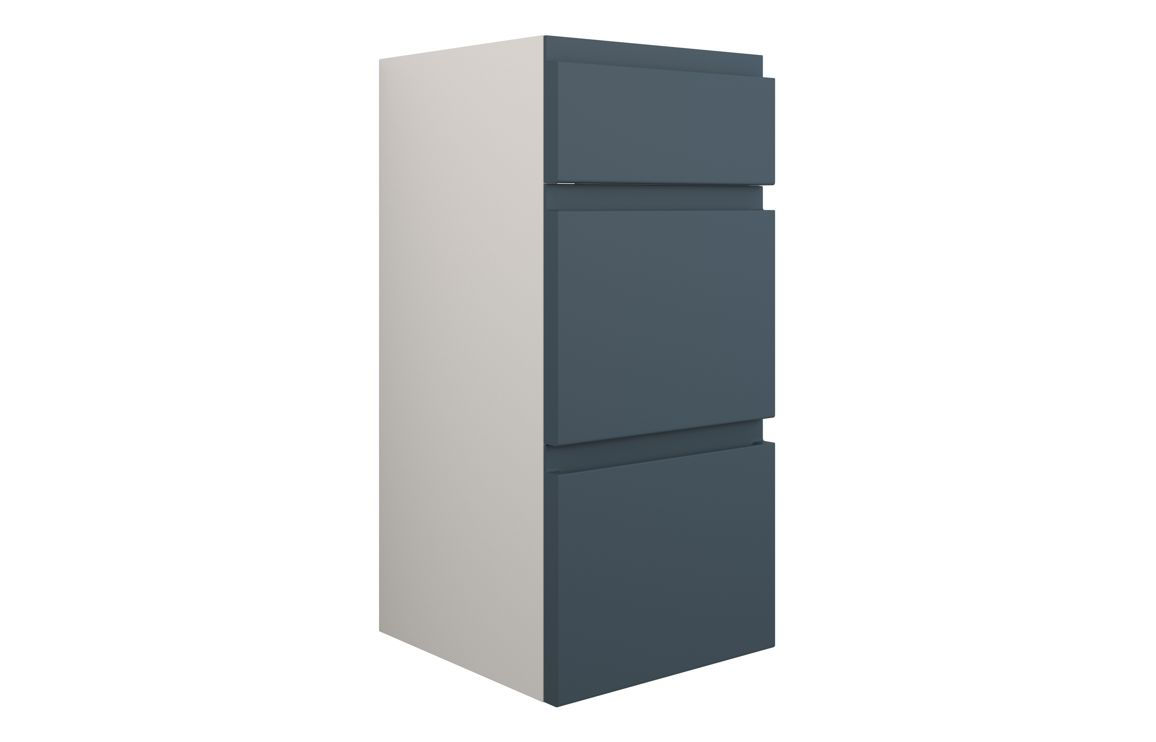 Mirano 300mm Standard 3 Drawer Unit - Matt Arley Blue (Grey Cab)
