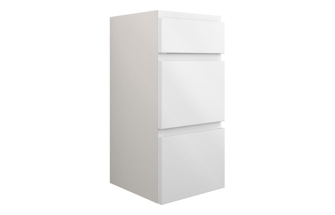 Mirano 300mm Standard 3 Drawer Unit - White Gloss (Grey Cab)