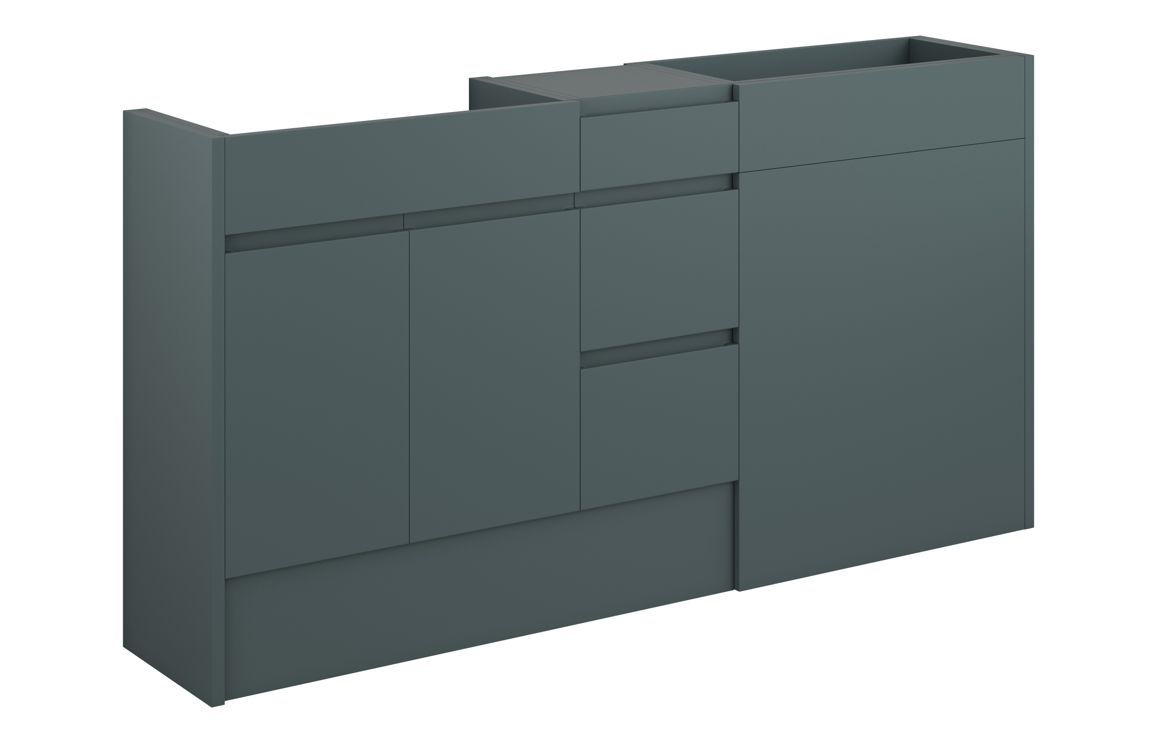 Mirano 1536mm Standard Basin  WC & 3 Drawer Unit Pack - Matt Green Camo