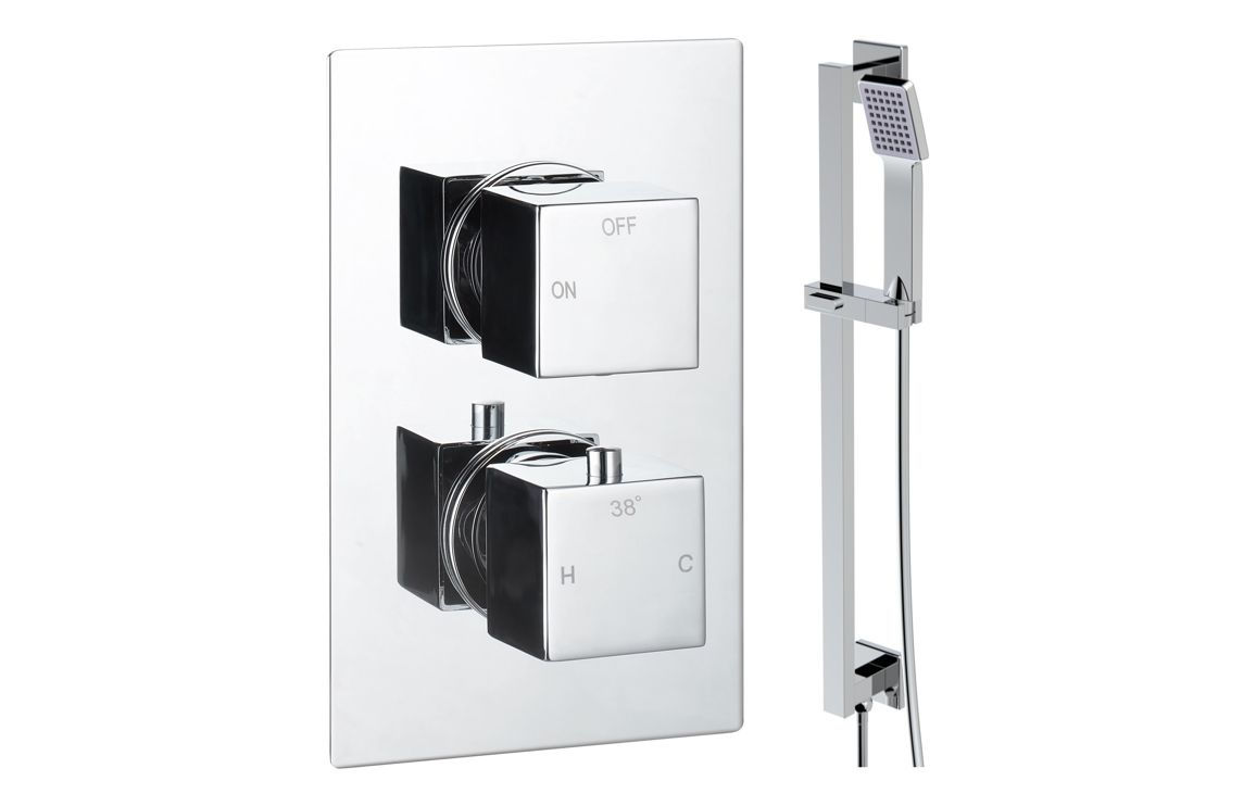 Castro Square Shower Valve & Kit Pack 2 - Chrome